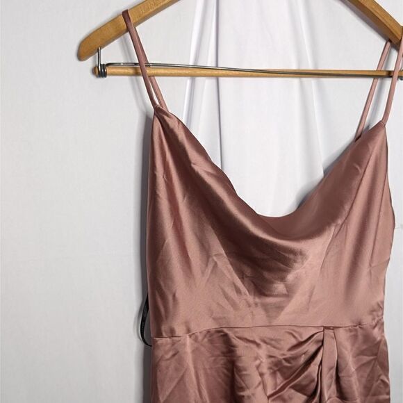 Dessy Collection Sienna Cowl Neck Maxi Formal Dress Pink Size 4R - Picture 3 of 8